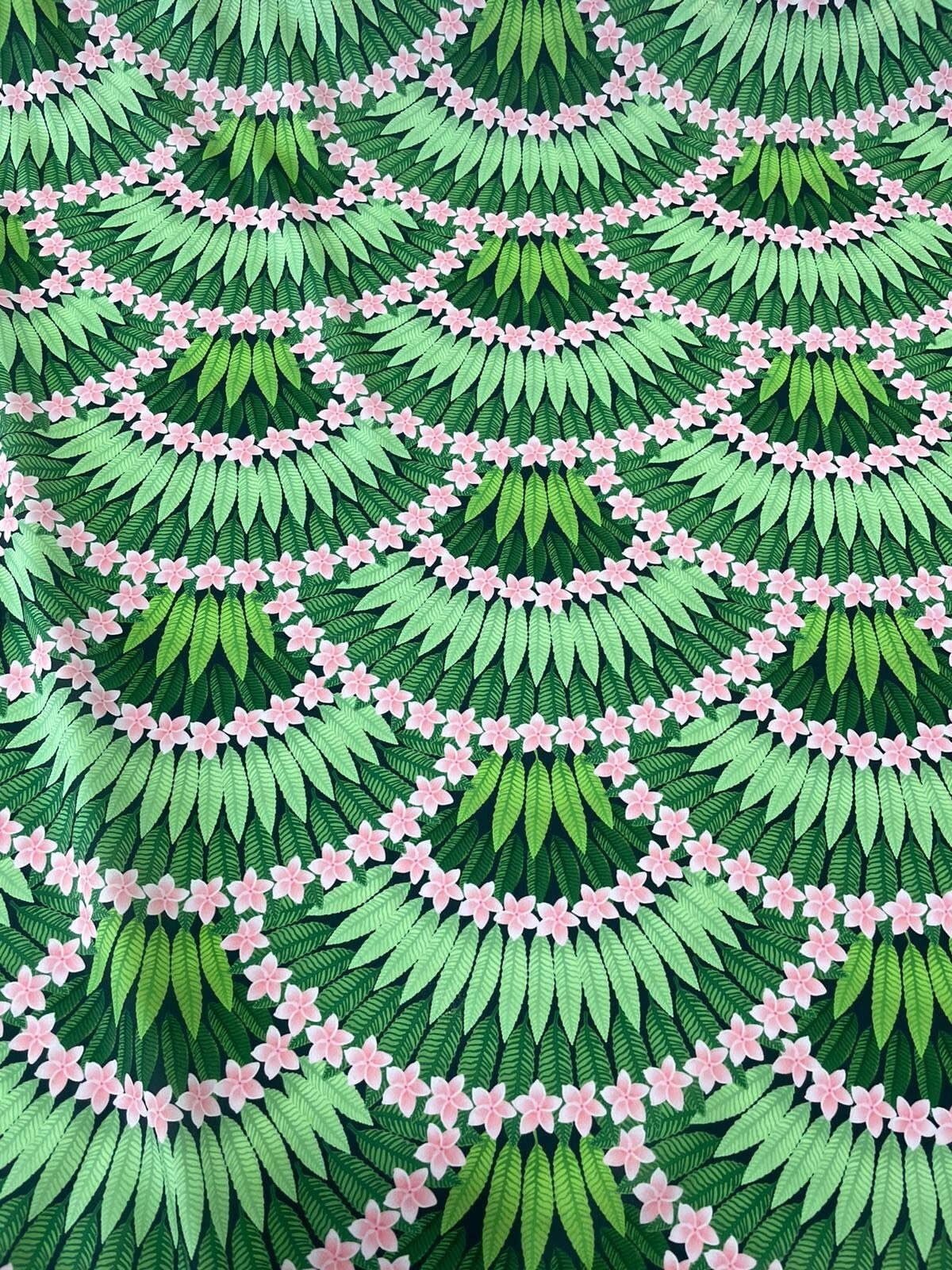 Floral Leaf Pattern Crepe Fabric