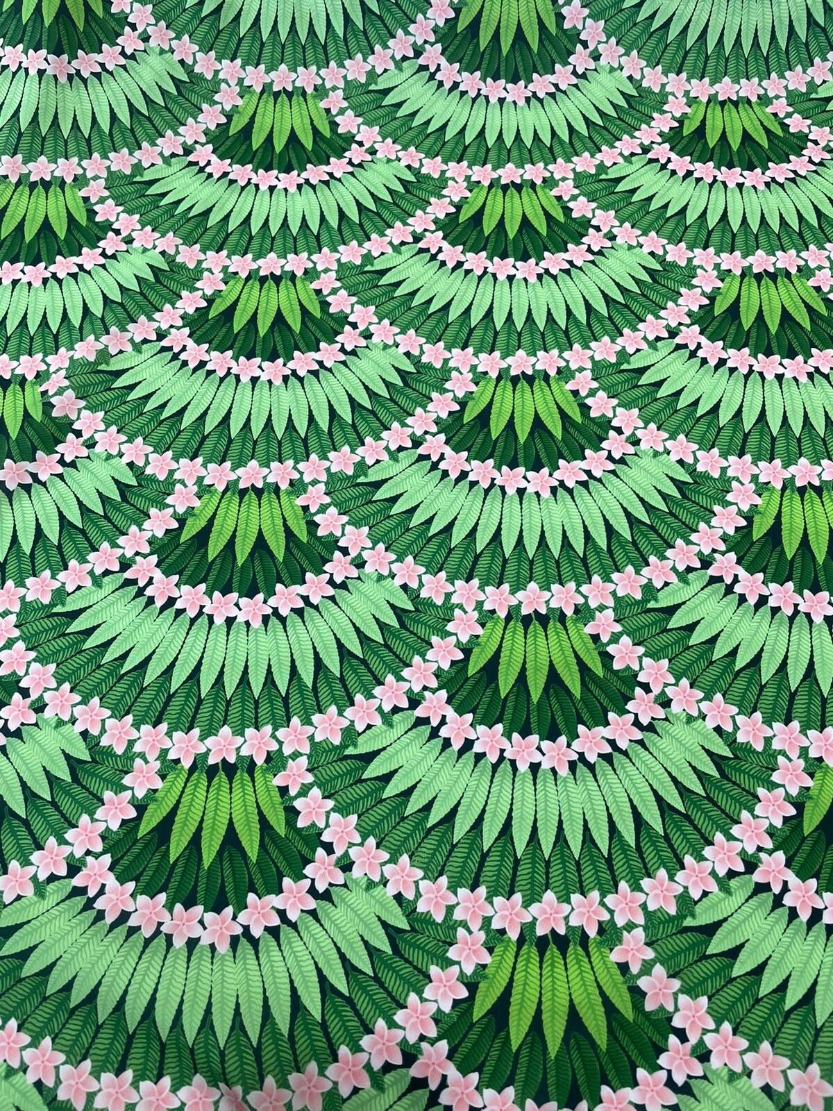 Floral Leaf Pattern Crepe Fabric