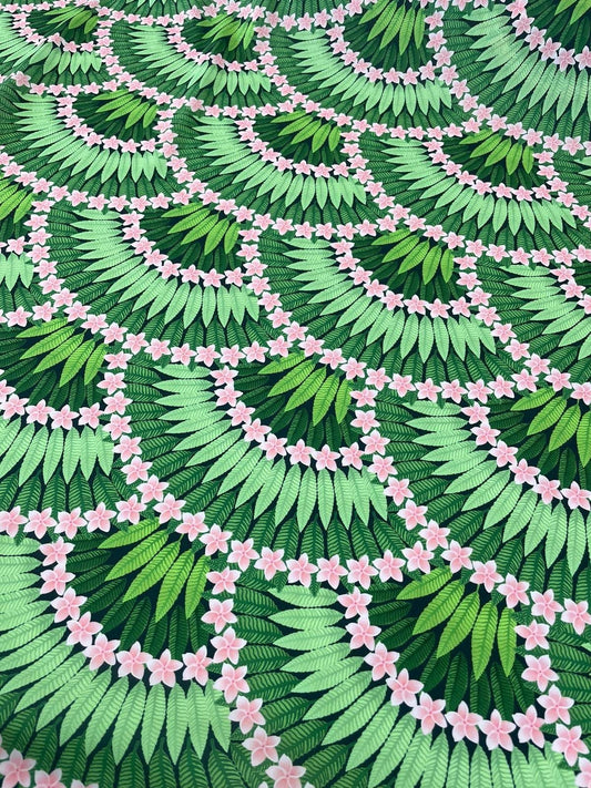 Floral Leaf Pattern Crepe Fabric