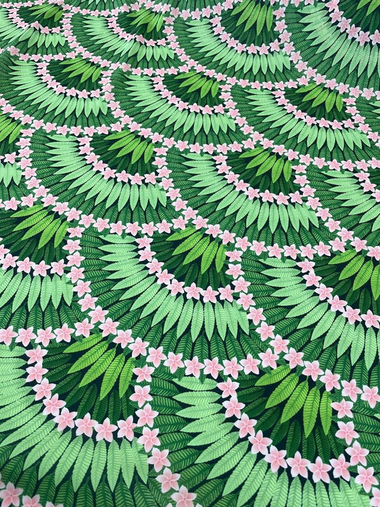 Floral Leaf Pattern Crepe Fabric