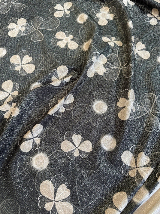 Floral Gold Lurex Fabric