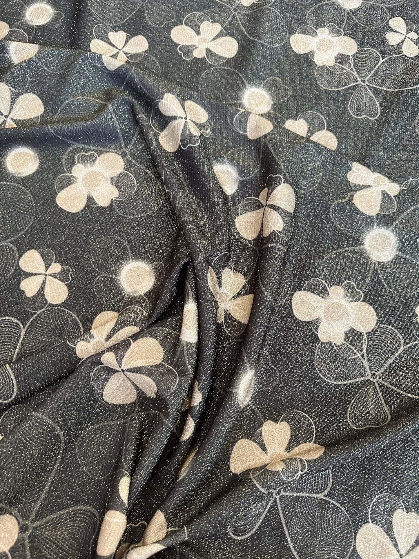 Floral Gold Lurex Fabric