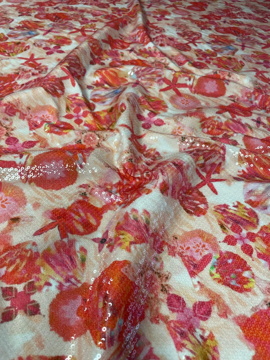 Floral Sequin Fabric
