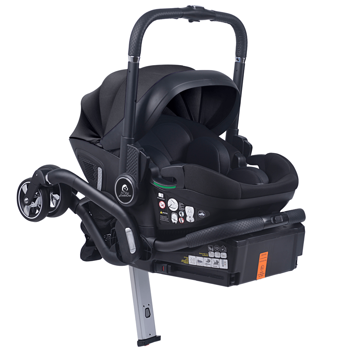 For Your Little One Qubi Infant Car Seat & Stroller 7 Piece Bundle - Eclipse Black