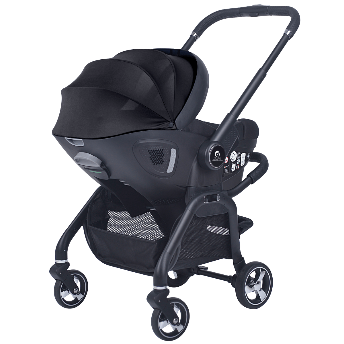 For Your Little One Qubi Infant Car Seat & Stroller 7 Piece Bundle - Eclipse Black