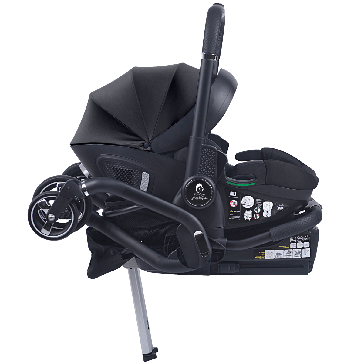 For Your Little One Qubi Infant Car Seat & Stroller 7 Piece Bundle - Eclipse Black