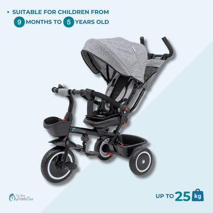 Foryourlittleone 6 in 1 Trike V3 - Grey (9 months - 5 years)