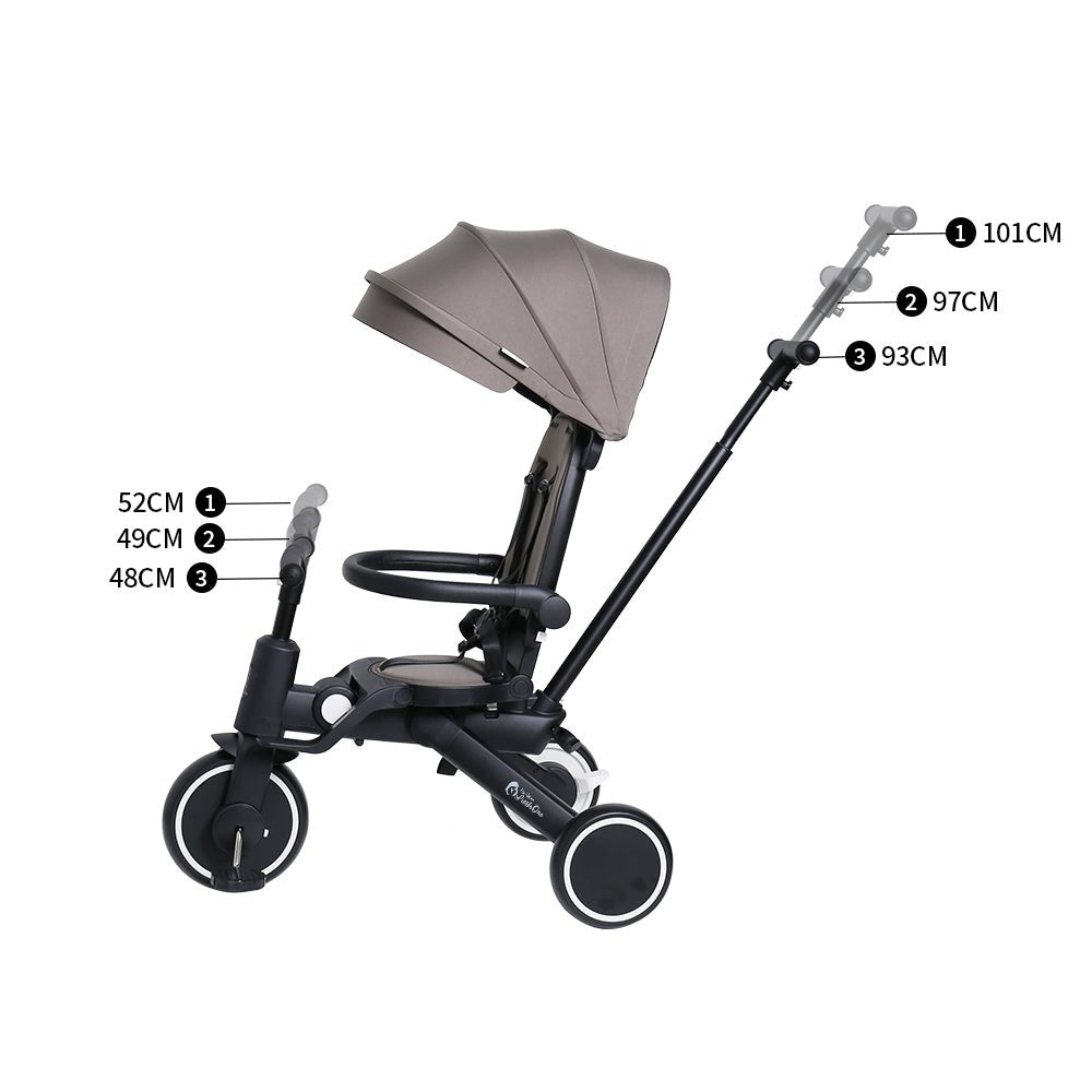 Foryourlittleone Xplor 6 in 1 Foldable Trike - Grey Olive (10m-4y)
