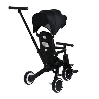 Foryourlittleone Xplor 6 in 1 Foldable Trike - Jet Black (10m-4y)