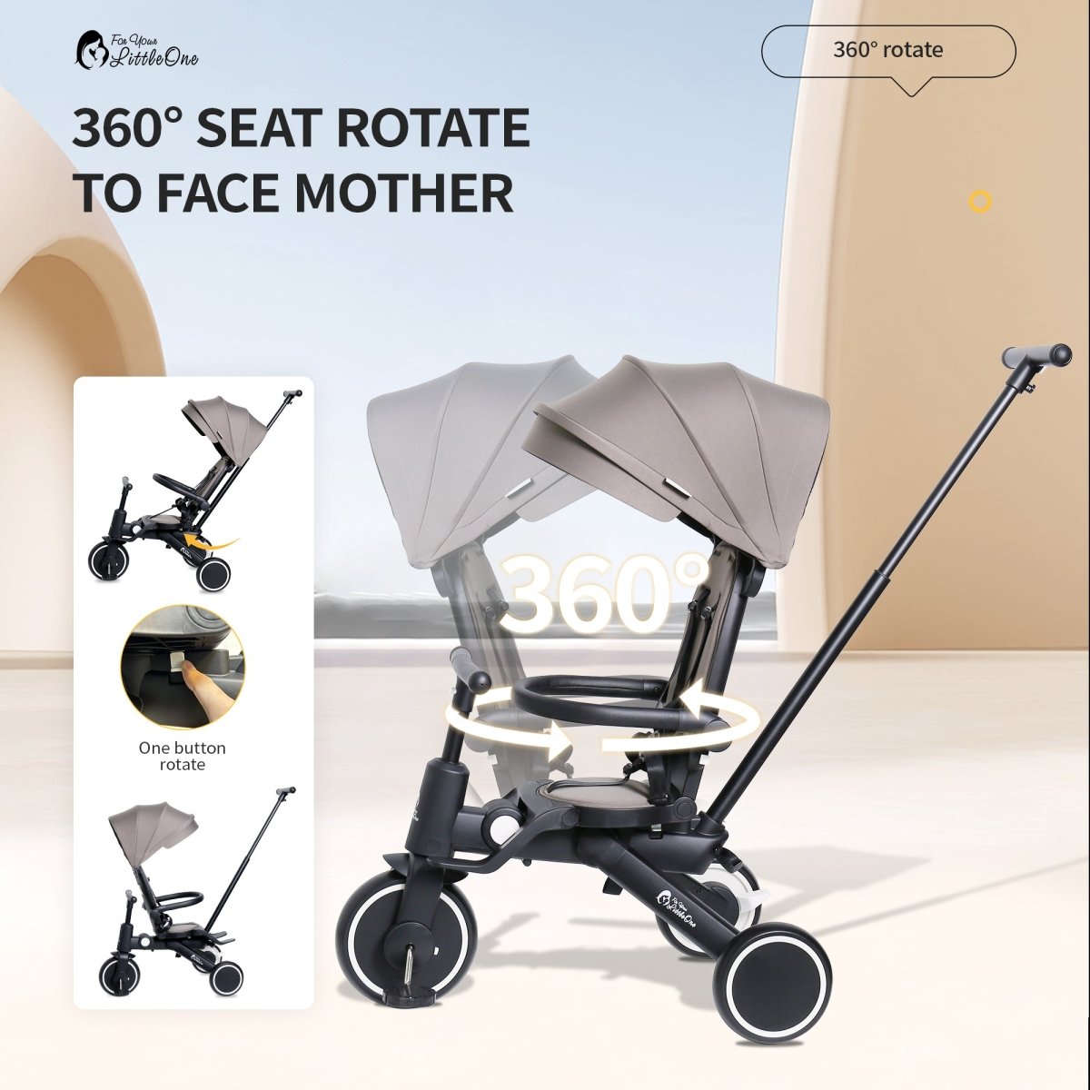 Foryourlittleone Xplor Plus 6 in 1 Foldable Trike - Green (10m-5y)