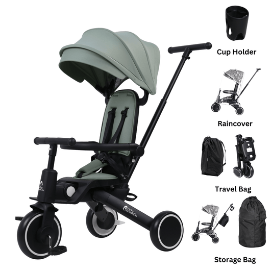 Foryourlittleone Xplor Ultimate 6 in 1 Foldable Trike - Green (10m-5y)