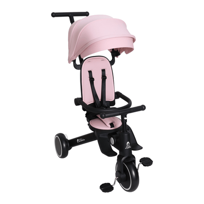 Foryourlittleone Xplor Plus 6 in 1 Foldable Trike - Pastel Pink (10m-4y)