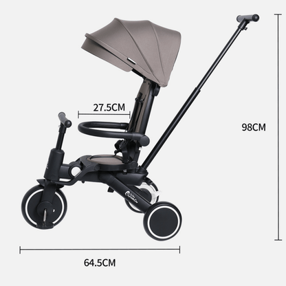 Foryourlittleone Xplor Plus 6 in 1 Foldable Trike - Grey Olive (10m-5y)