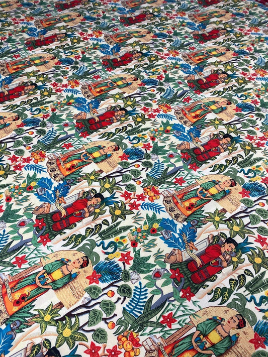 Frida Design Upholstery Fabric - Colorful Floral Print for Home Décor