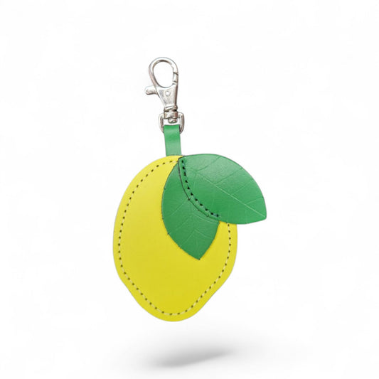 Handmade Leather Fruity Bag Charm – Lemon