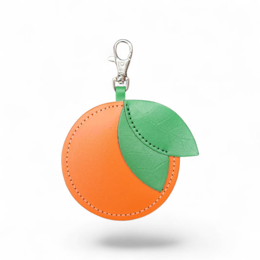 Handmade Leather Fruity Bag Charm – Orange