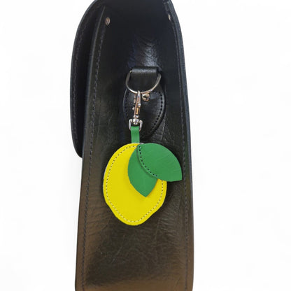 Handmade Leather Fruity Bag Charm – Lemon