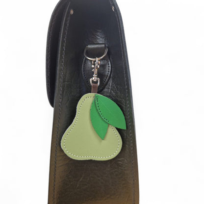 Handmade Leather Fruity Bag Charm – Pear
