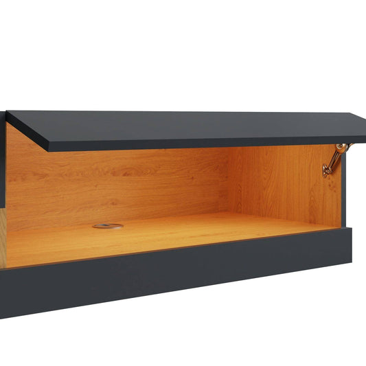 Leon TV Unit Grey 2 Shelves 2 Drawers