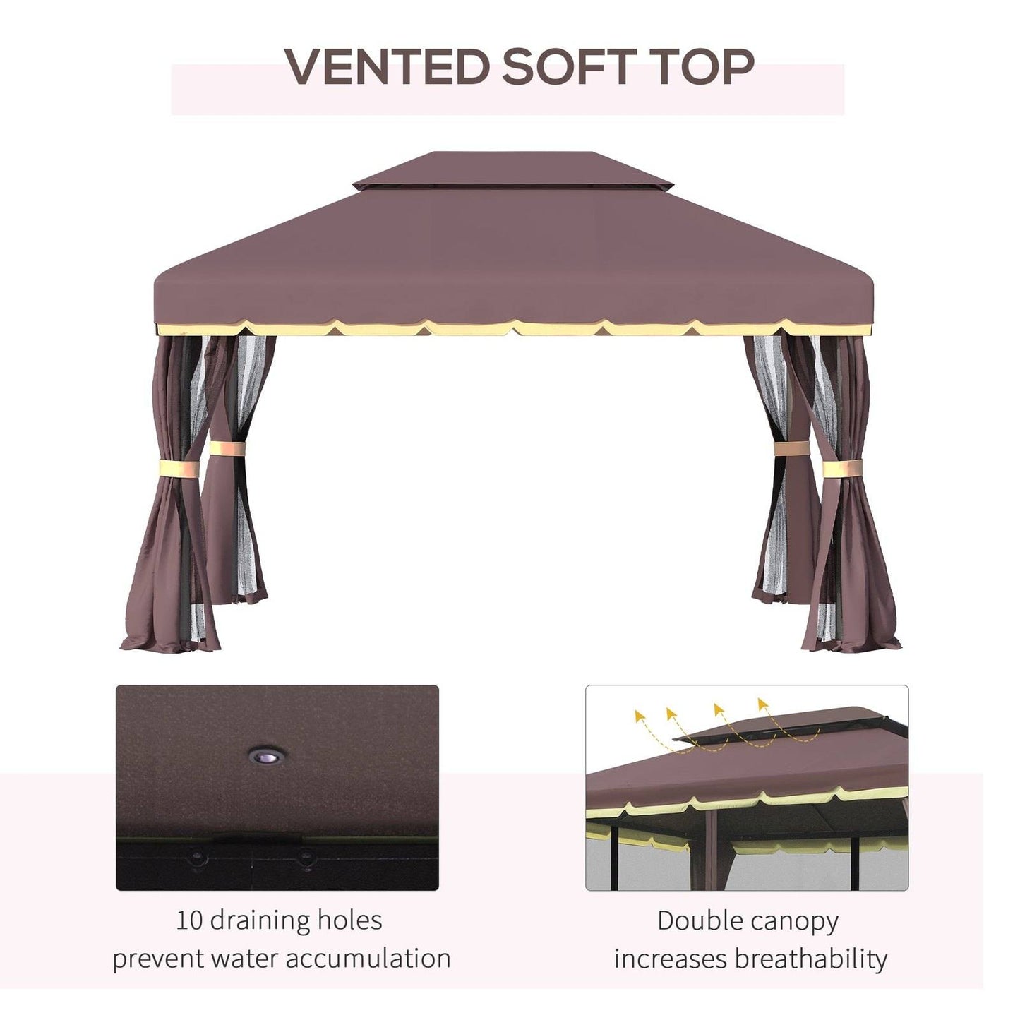 3 x 4m Aluminium Garden Gazebo