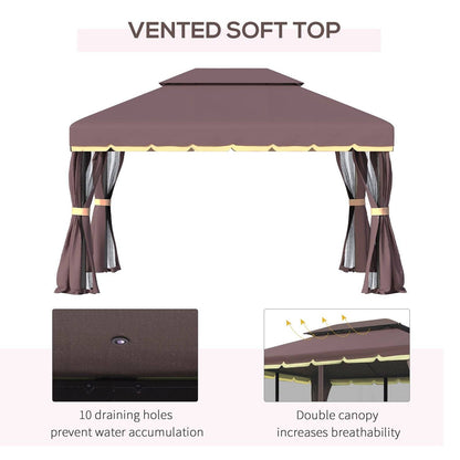 3 x 4m Aluminium Garden Gazebo