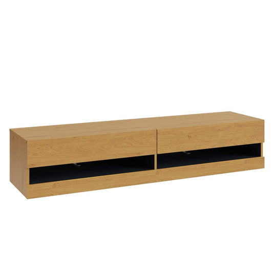 Leon TV Unit Oak 2 Shelves 2 Drawers