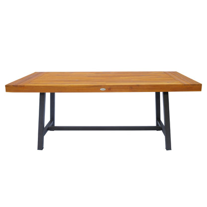 Garden 3-Pieces Acacia Wood Picnic Table and 2 Benches Set Dining Trestle Beer Table Patio Outdoor Indoor Furniture