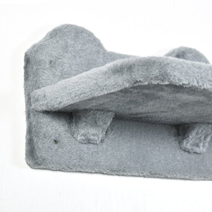 PawHut 4-Piece Wall-Mounted Cat Shelves w/ Scratching Post