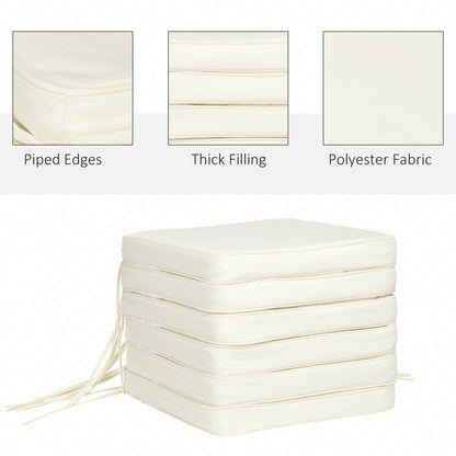 Set of Six Replacement Chair Cushions - Cream White