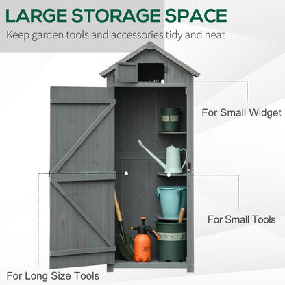 Rustica 179cm Single Door Apex Garden Store Fir Wood Grey by Steadfast