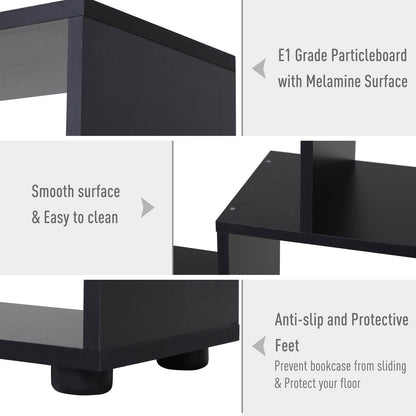Eight-Section Tall Shelving Unit - Black