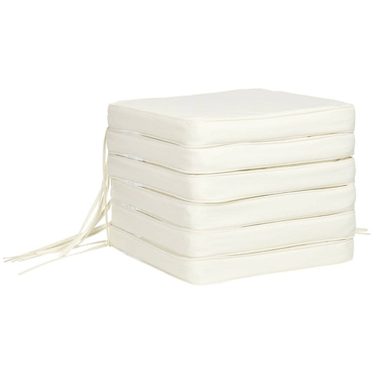Set of Six Replacement Chair Cushions - Cream White
