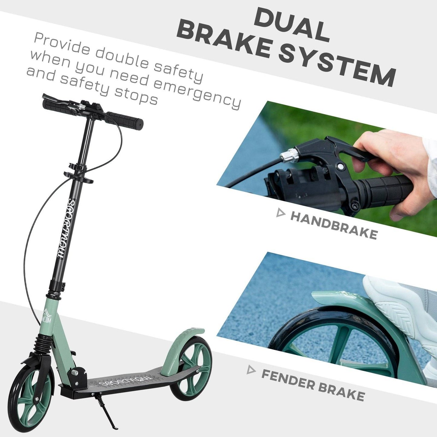 One-click Folding Kick Scooter for 14+ w/ Adjustable Handlebar