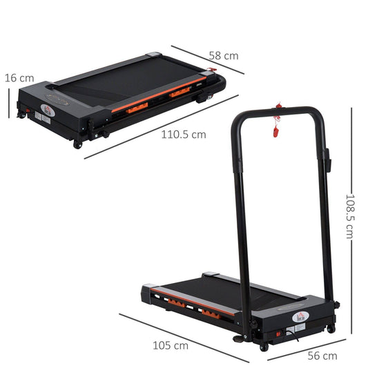 Steel Folding Motorized Home Treadmill w/ LCD Monitor Black