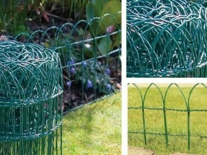 Garden Log Roll Green Wire Border Fencing 25cm x 10m