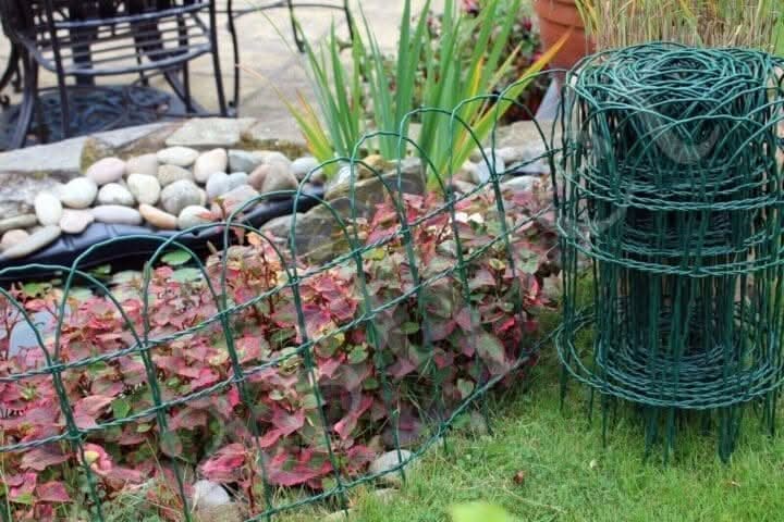 Garden Log Roll Green Wire Border Fencing 25cm x 10m