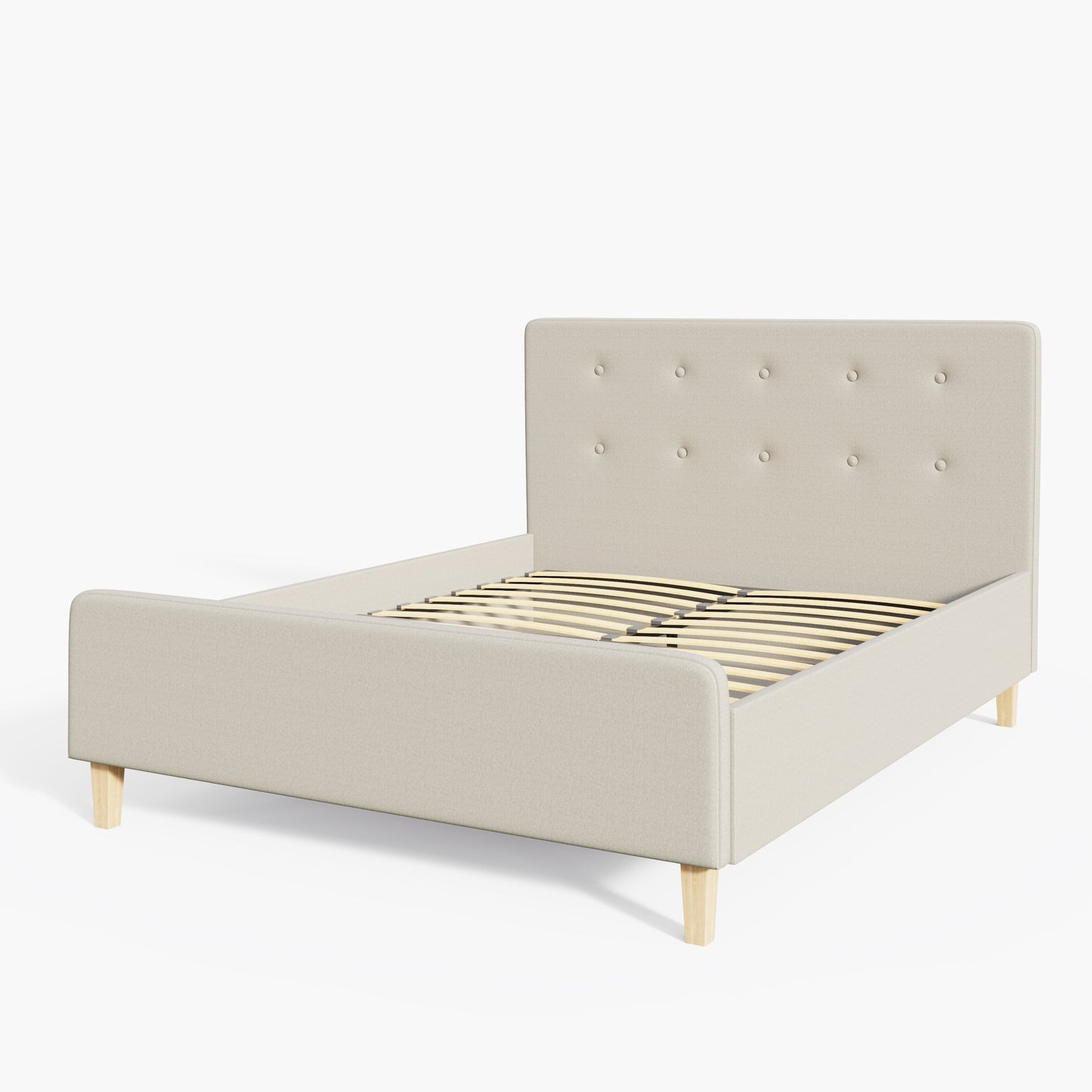 Ashbourne King Size Ottoman Bed Wood & Fabric Natural 5 x 7ft