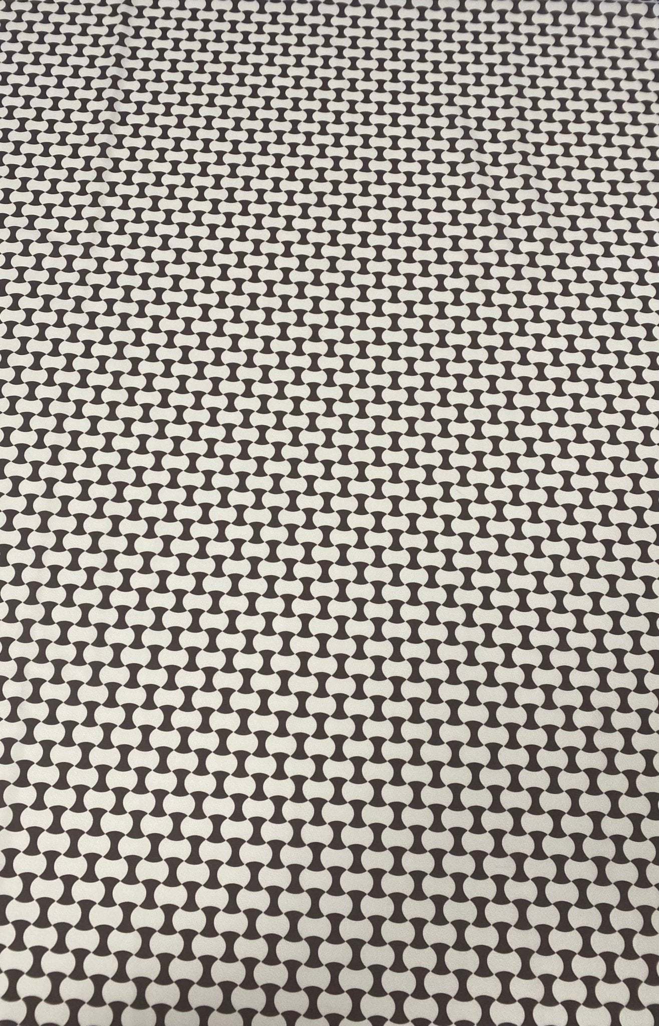 Geometric Black and White Optical Illusion Fabric – Custom Printed Fabric on Satin, Crepe, Spandex or Chiffon