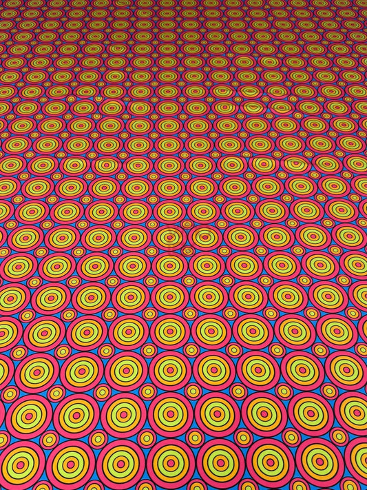 Colorful Geometric Circles Print Fabric
