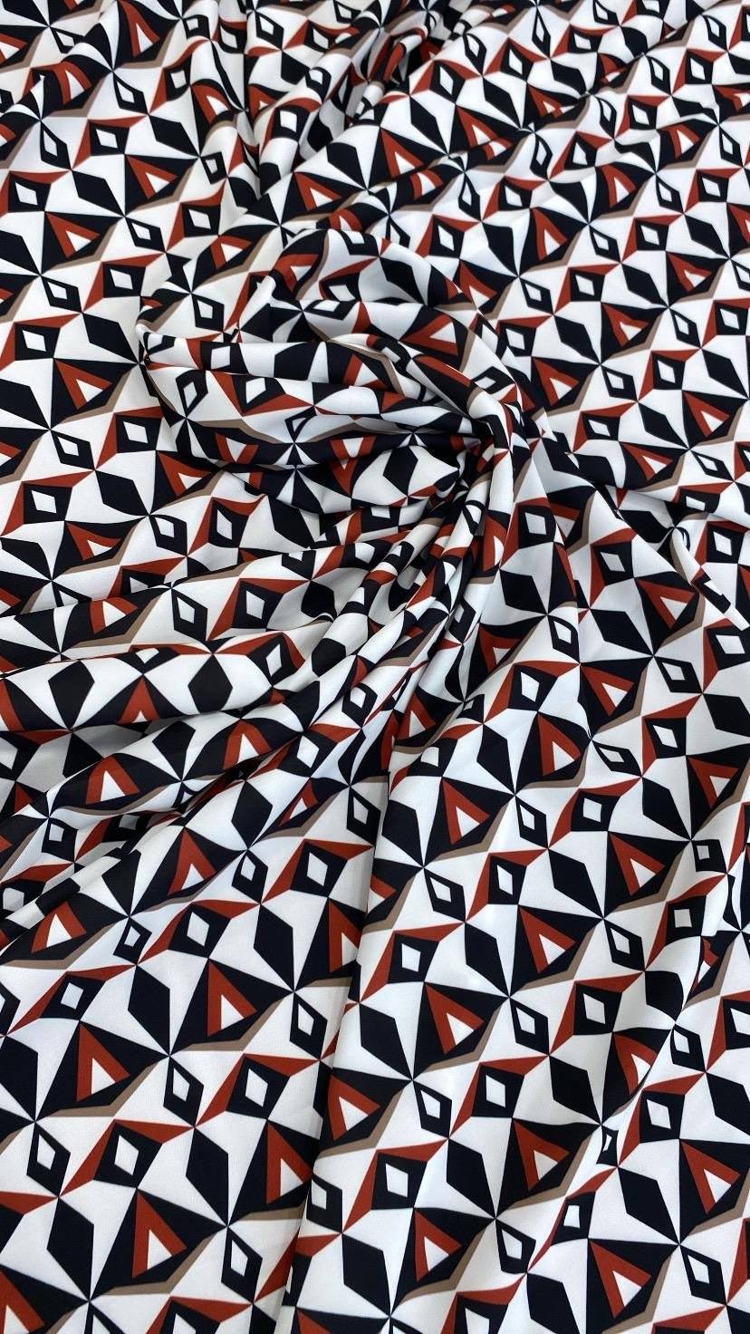 Geometric Pattern Fabric – Custom Printed Fabric on Satin, Crepe, Spandex or Chiffon