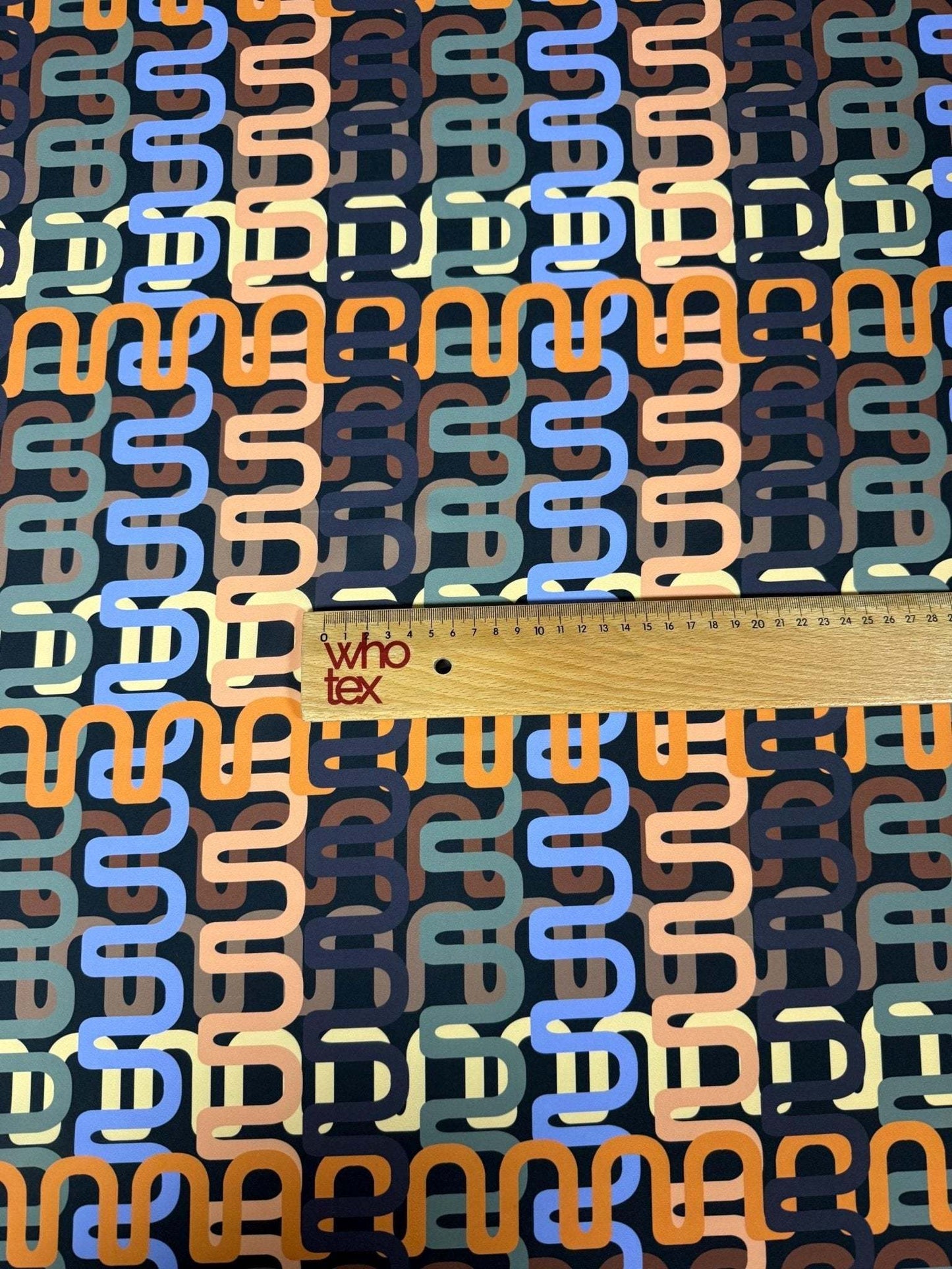 Geometric Retro Chain Link Pattern Fabric – Multiple Fabric Options, Sold by Metre