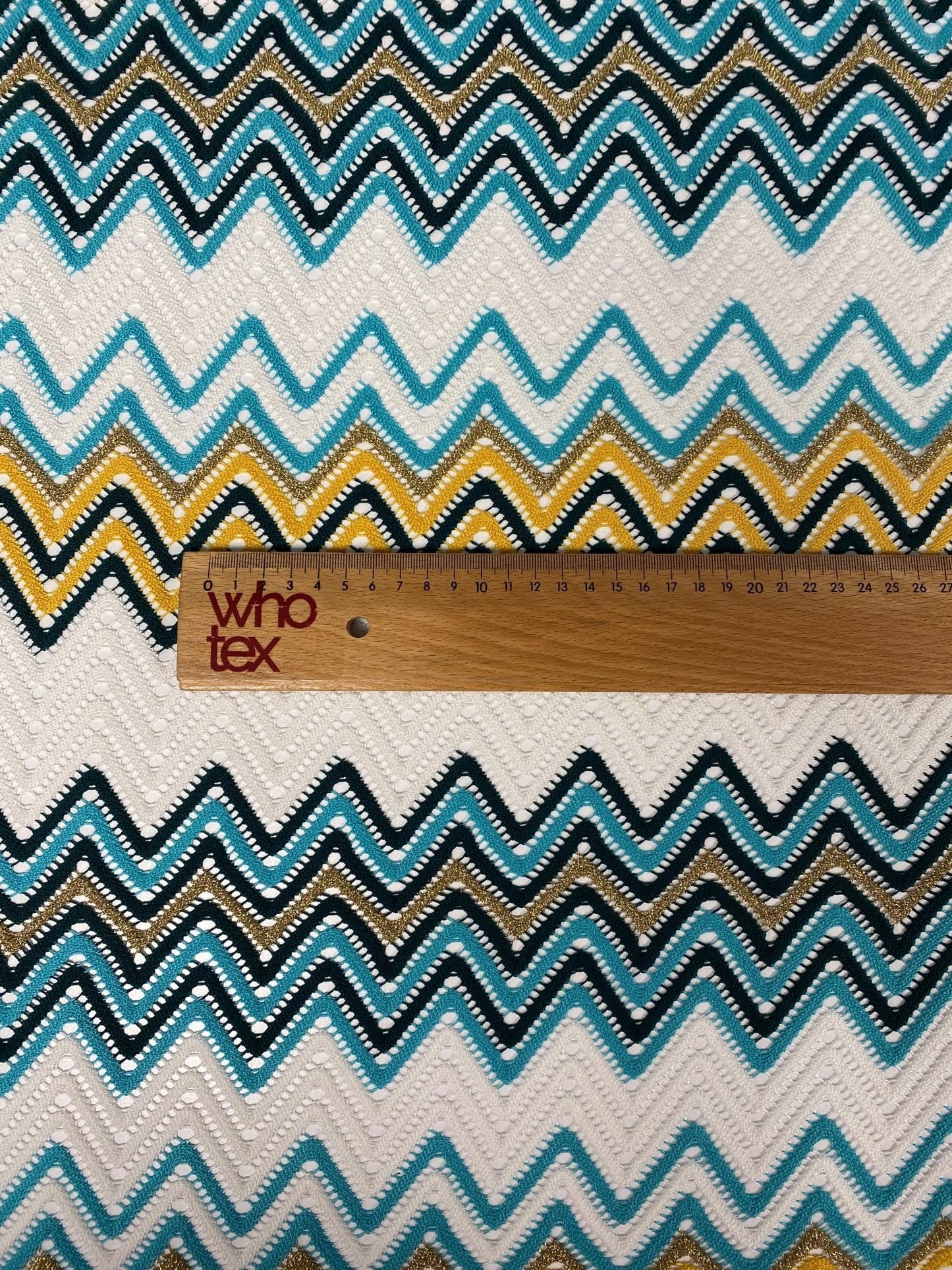 Geometric Zigzag Embroidered Fabric