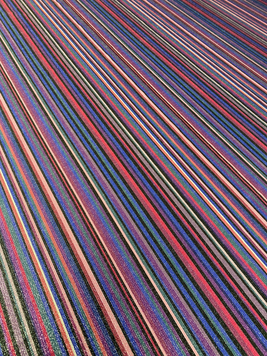 Glitter Striped Lurex Spandex Fabric - 4-Way Stretch Dress Fabric