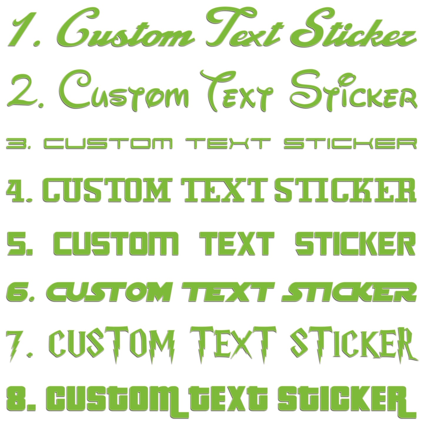 Famous Fonts Custom Text Sticker