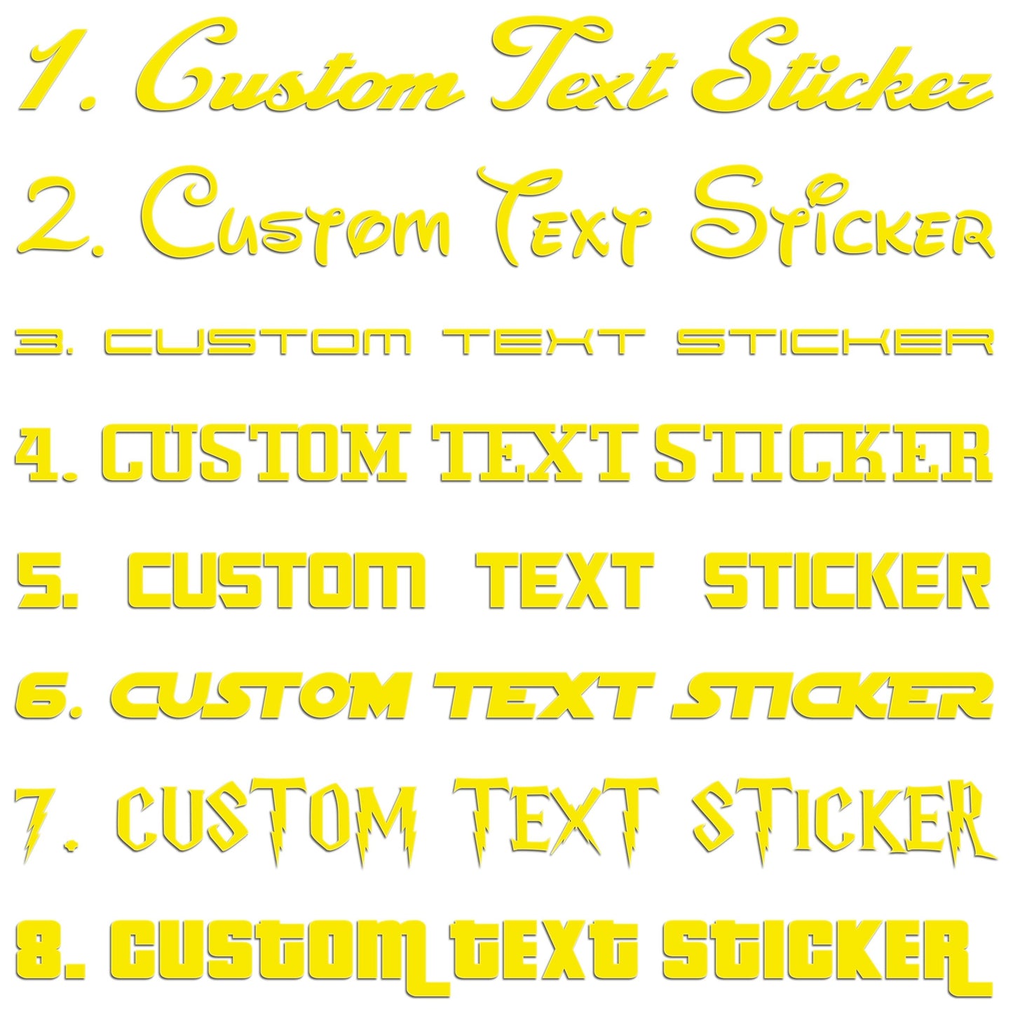 Famous Fonts Custom Text Sticker