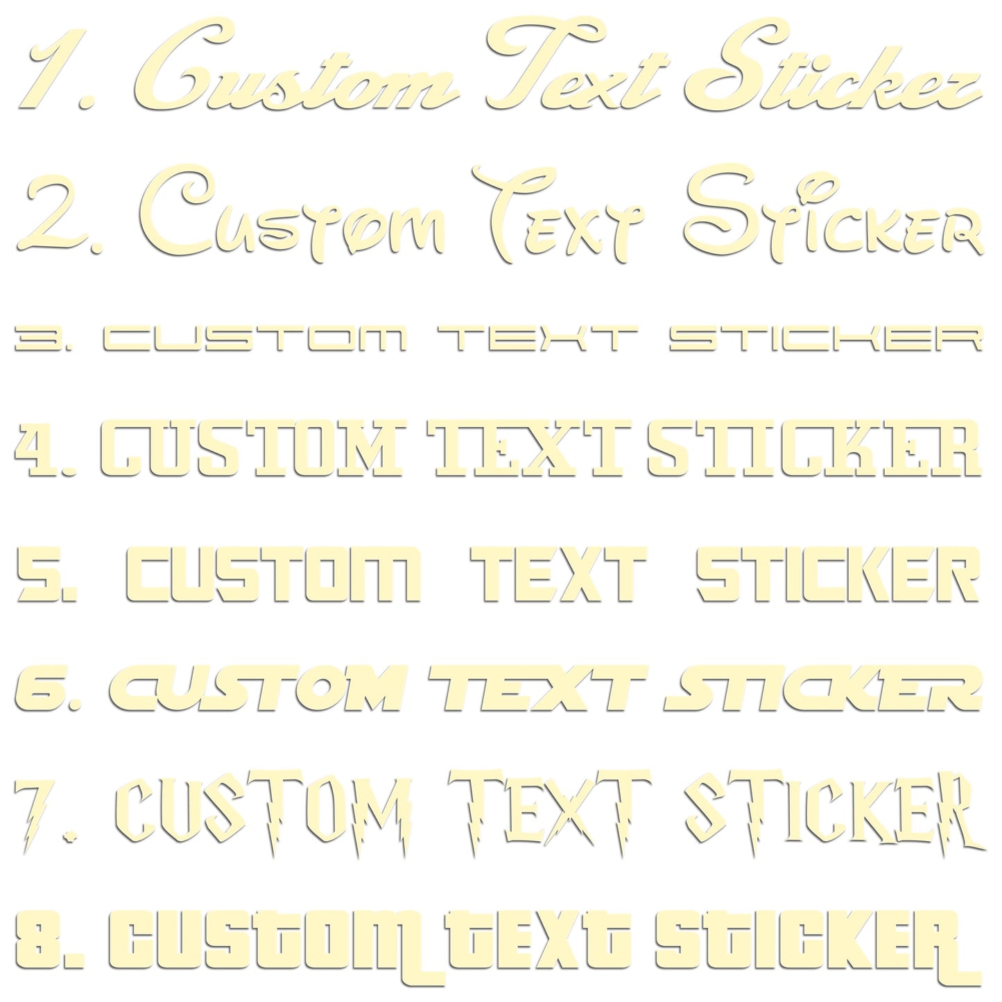 Famous Fonts Custom Text Sticker