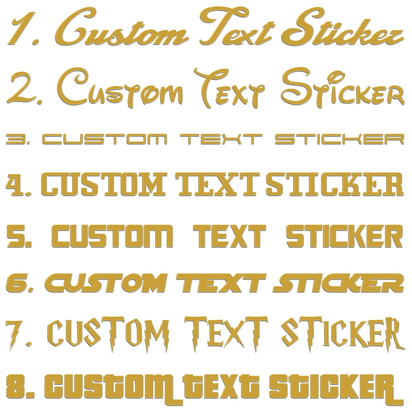 Famous Fonts Custom Text Sticker