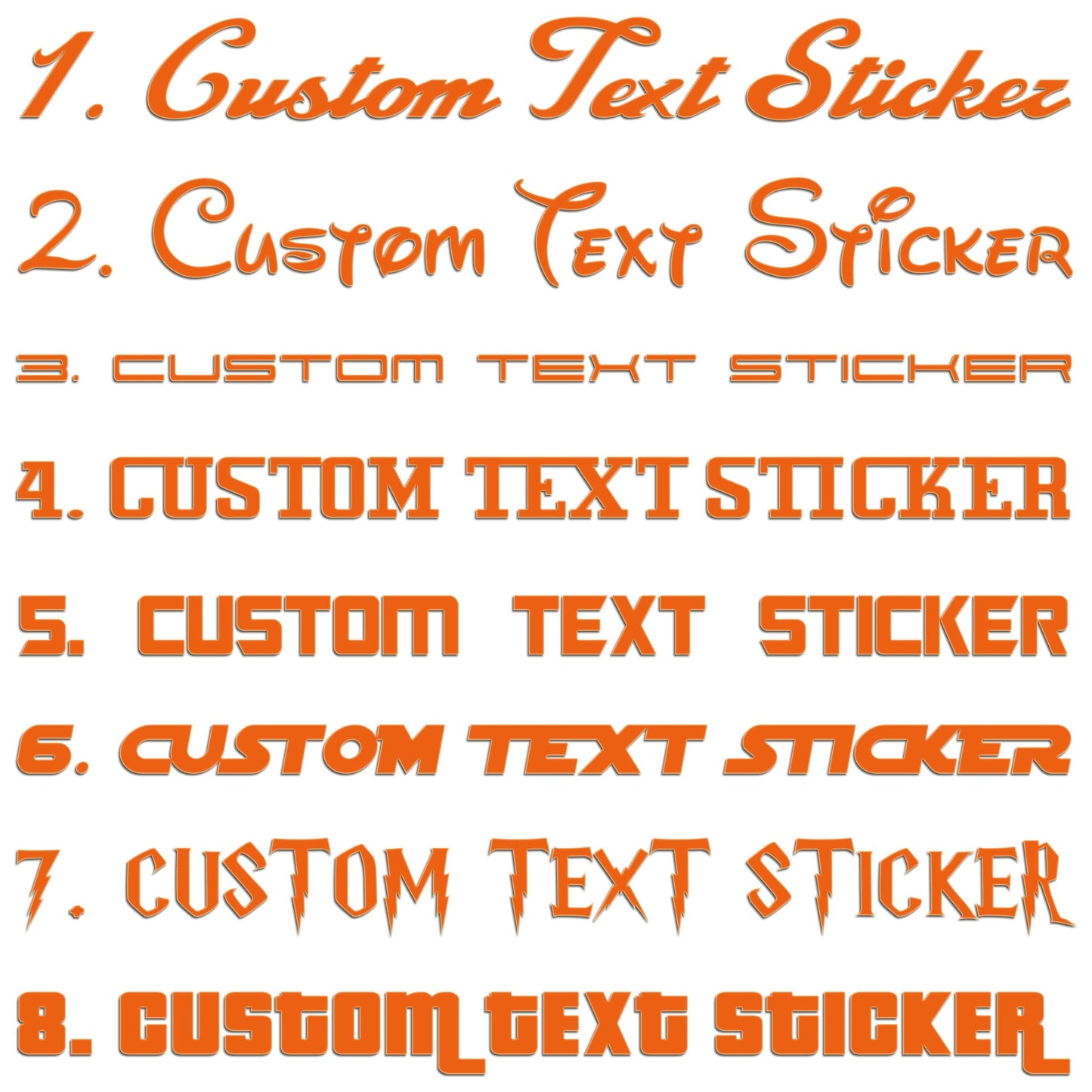 Famous Fonts Custom Text Sticker