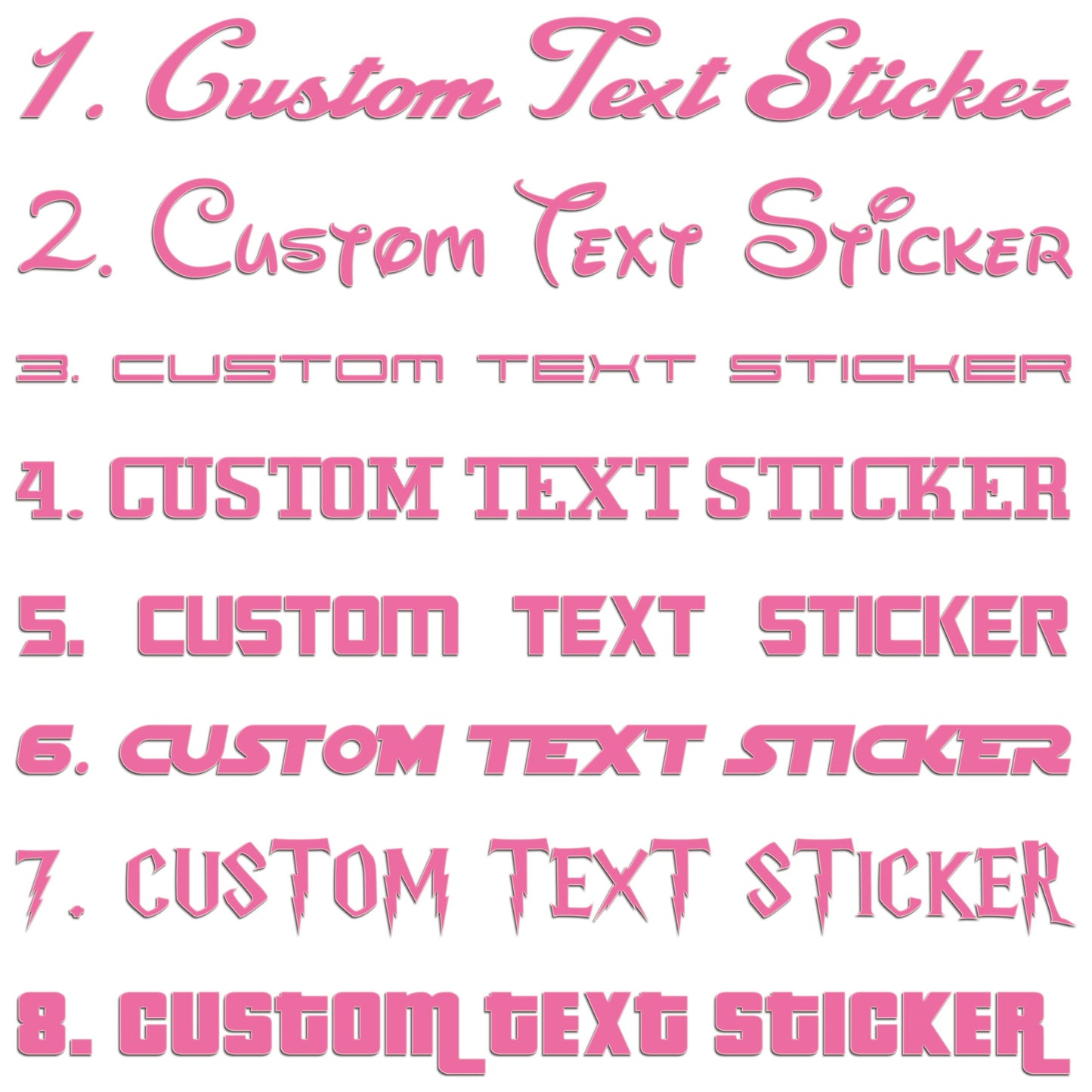 Famous Fonts Custom Text Sticker