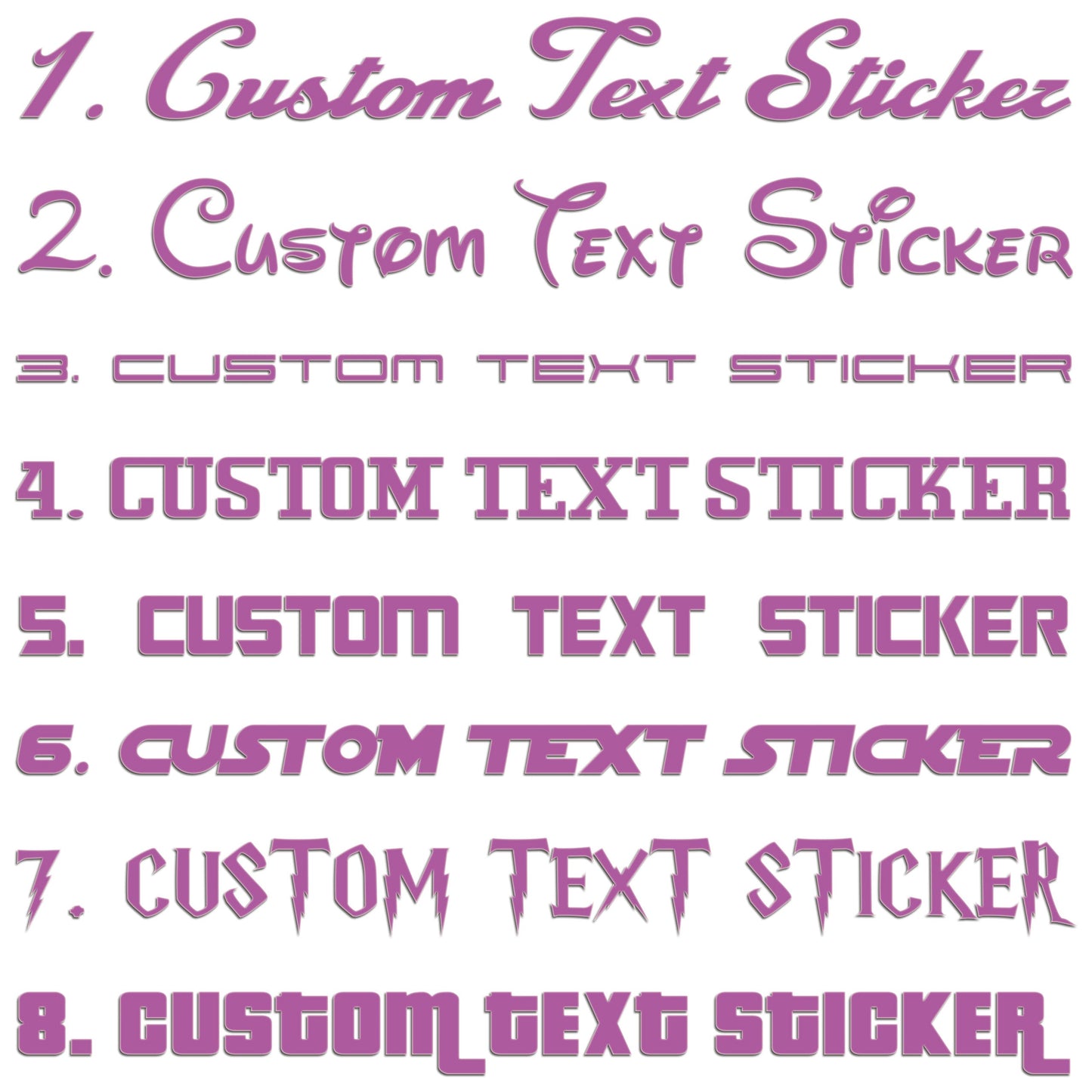 Famous Fonts Custom Text Sticker